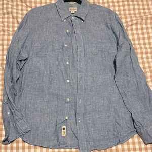 J. Crew slim Baird mcnutt Irish linen shirt style k7899 mini houndstooth spring